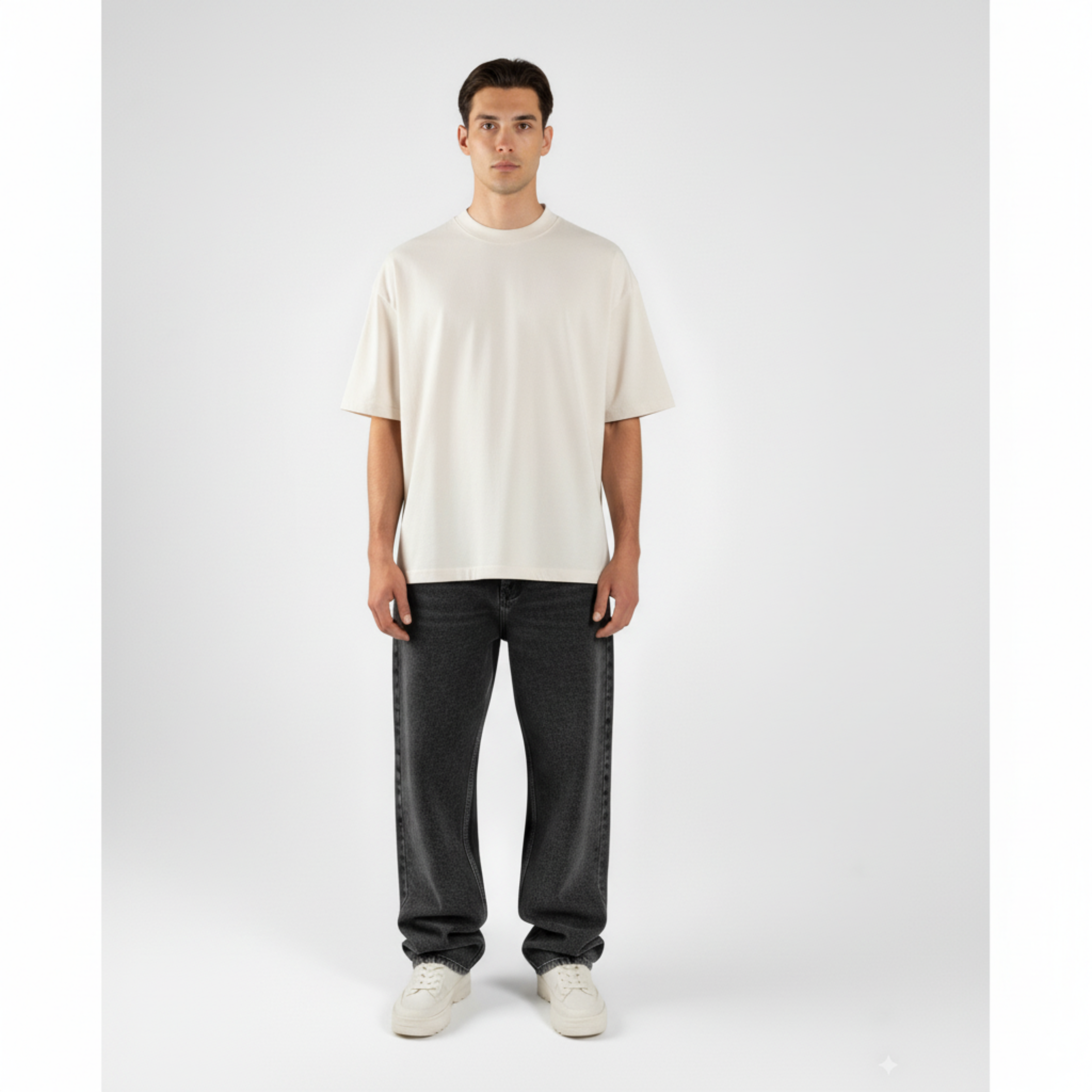 Boxy Fit Tee 250gms | Color Bone