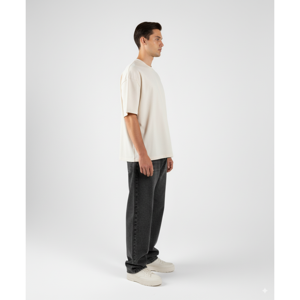 Boxy Fit Tee 250gms | Color Bone