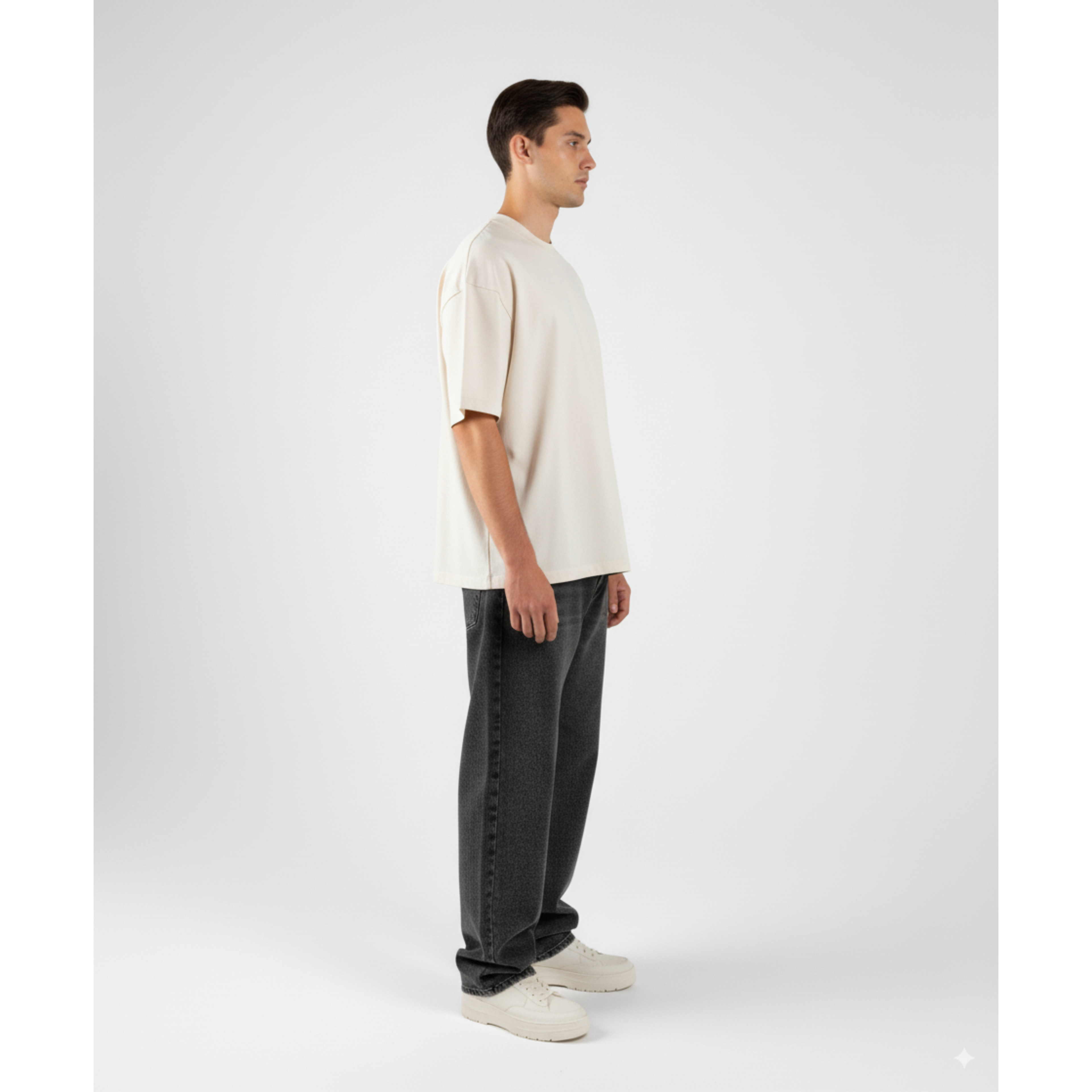 Boxy Fit Tee 250gms | Color Bone